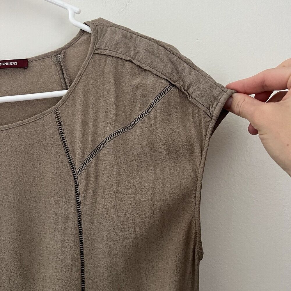 comptoir des cotonniers Womens Mid Length Sheath Dress Tan - Picture 5 of 10